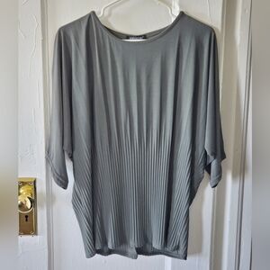 Muted Olive Green Relaxed Tunic Blouse